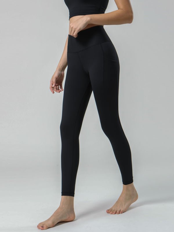 Double Sided Brushed Yoga Ninth Pants High Waist Pocket Sports Yoga Pants Women - GENERALIXIODouble Sided Brushed Yoga Ninth Pants High Waist Pocket Sports Yoga Pants WomenkakacloGENERALIXIOFSZW05976_AG_S_NUBOlive greenS#varian
