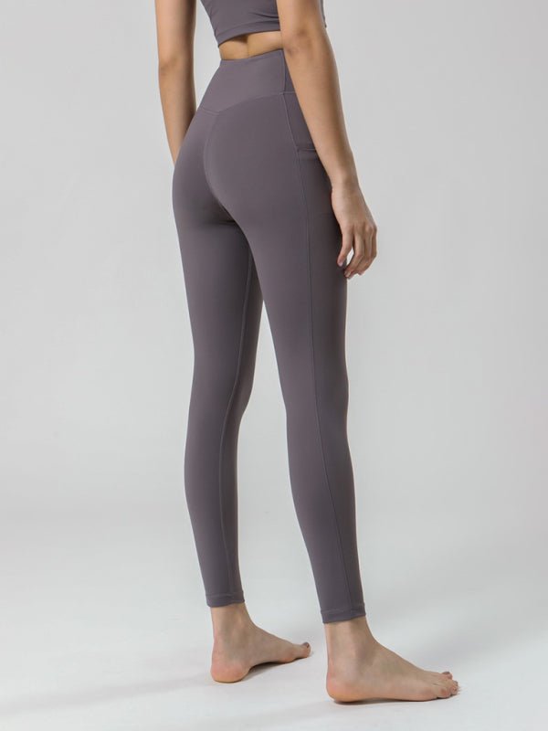 Double Sided Brushed Yoga Ninth Pants High Waist Pocket Sports Yoga Pants Women - GENERALIXIODouble Sided Brushed Yoga Ninth Pants High Waist Pocket Sports Yoga Pants WomenkakacloGENERALIXIOFSZW05976_AG_S_NUBOlive greenS#varian
