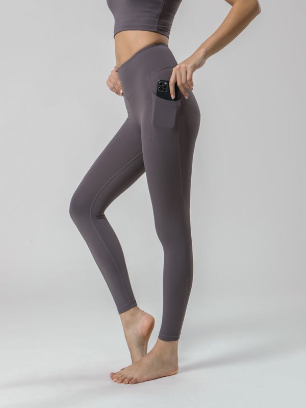 Double Sided Brushed Yoga Ninth Pants High Waist Pocket Sports Yoga Pants Women - GENERALIXIODouble Sided Brushed Yoga Ninth Pants High Waist Pocket Sports Yoga Pants WomenkakacloGENERALIXIOFSZW05976_PU_S_NUBPurpleS#varian