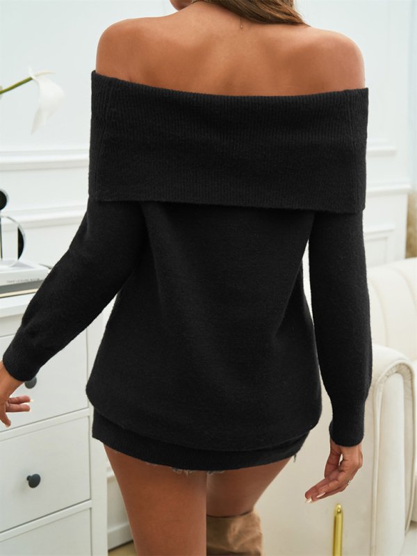 Casual Solid Color Pullover One Shoulder Sweater - GENERALIXIOCasual Solid Color Pullover One Shoulder SweaterkakacloGENERALIXIOFSZW25515_CA_S_NUBCamelS#varian