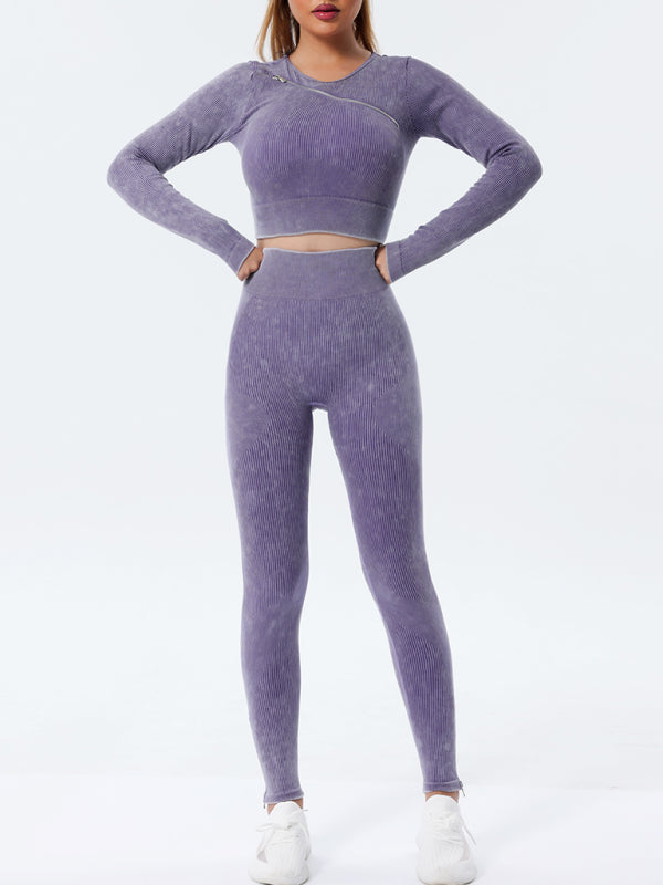 Bottom leg zipper leggings high waisted yoga pants - Glixio
