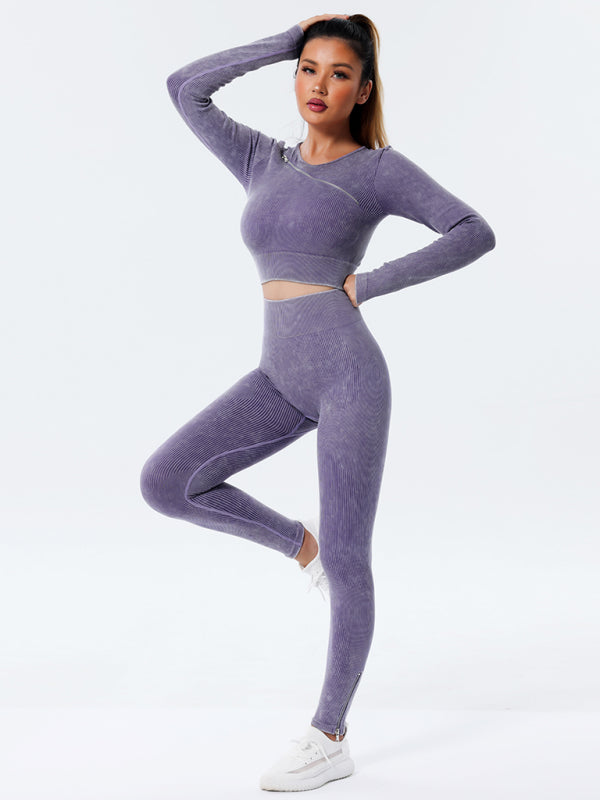 Bottom leg zipper leggings high waisted yoga pants - Glixio