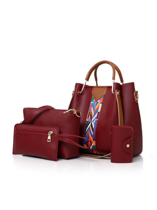 Four-piece portable shoulder messenger bag bucket bag