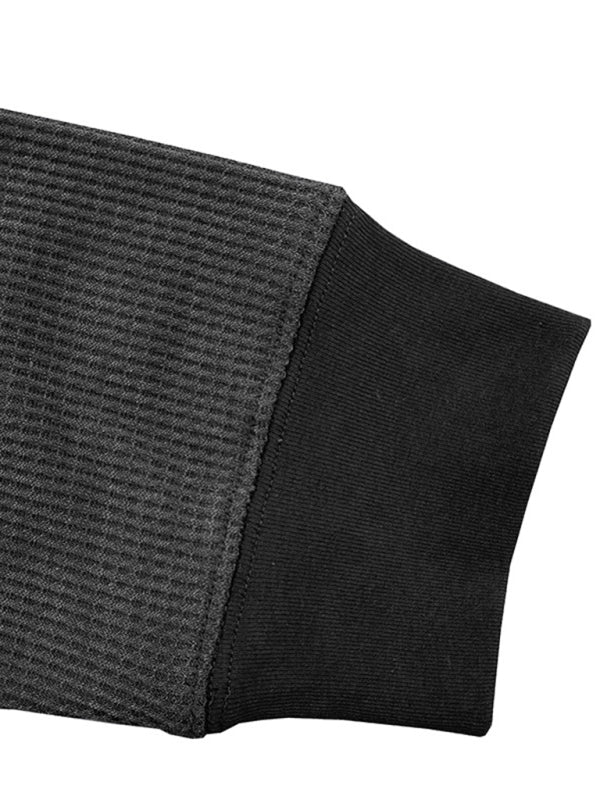 New Men's Round Neck Waffle Henley Shirt - Glixio