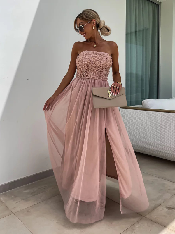 New Fashionable Slit Party Loose Holiday Dress - Glixio