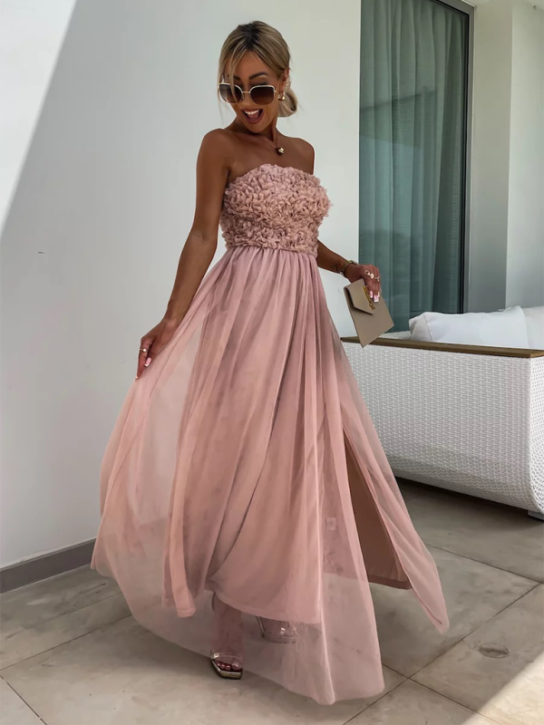New Fashionable Slit Party Loose Holiday Dress - Glixio