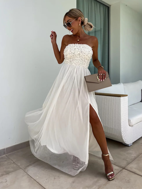 New Fashionable Slit Party Loose Holiday Dress - Glixio