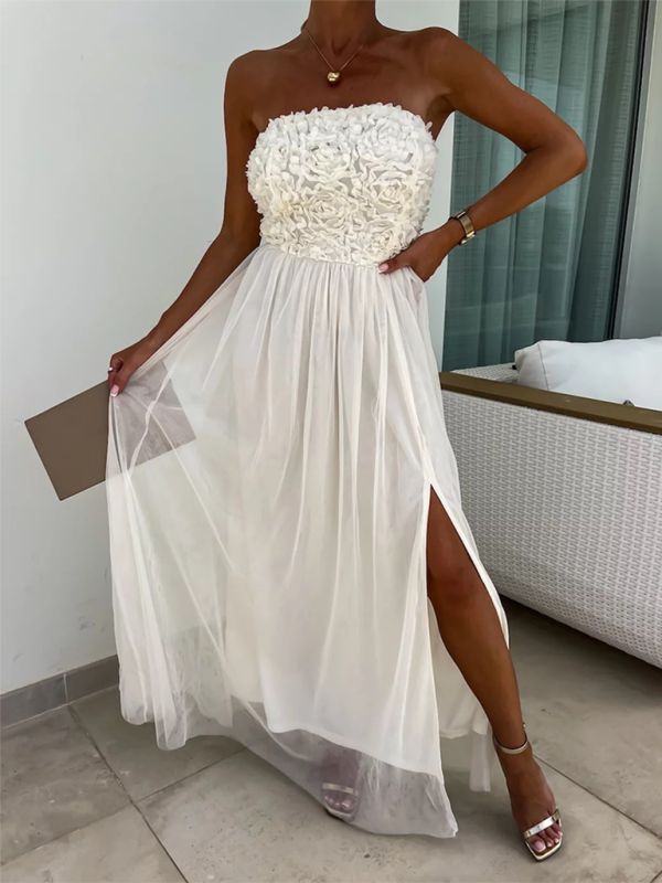 New Fashionable Slit Party Loose Holiday Dress - Glixio