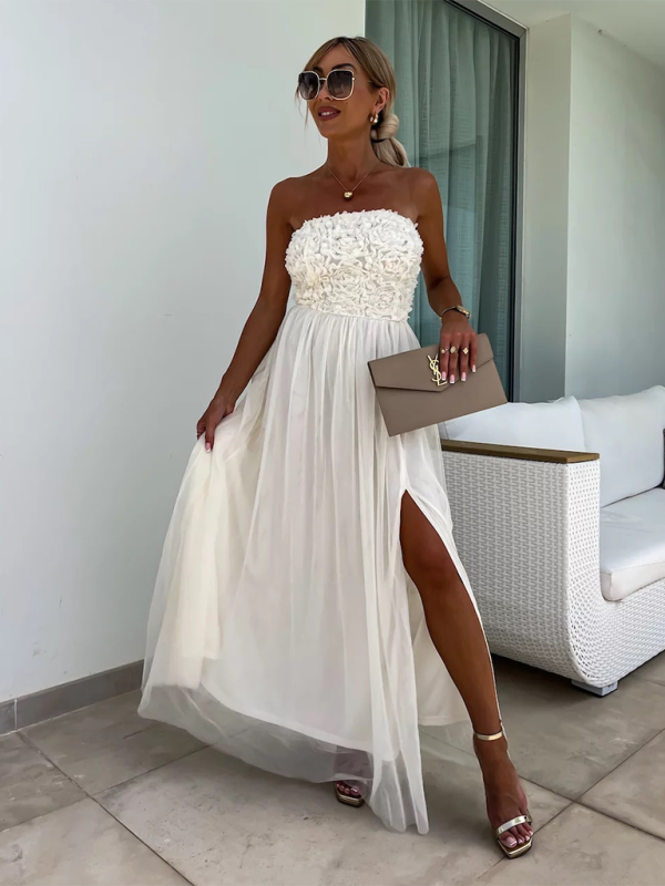 New Fashionable Slit Party Loose Holiday Dress - Glixio